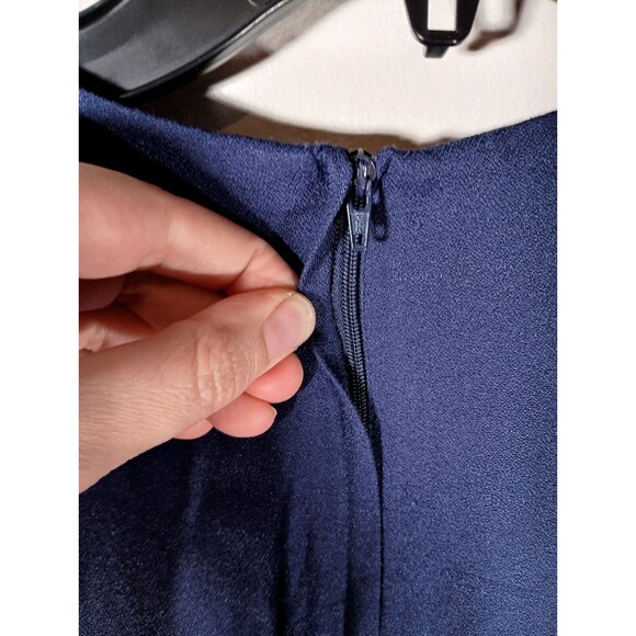 Sheri Martin Indigo Blue Short Sleeve Cloth Button Vintage Maxi Dress Size 12 - Picture 6 of 6